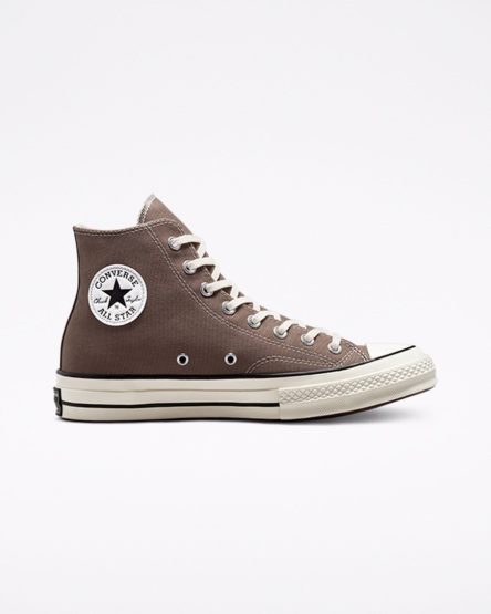 Zapatillas Altas Converse Chuck 70 Vintage Canvas Mujer Beige Negras | PE 5W0L28